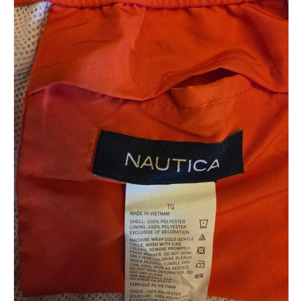 Nautica Mens Orange Anchor Print Swim Trunks Mesh Lined Board Shorts XL - Picture 3 of 5